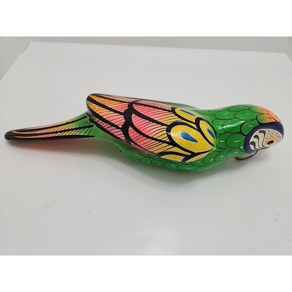 Vintage Hand Painted Ceramic Mexico Folk Art Hanging Parrot 14" - Picture 3 of 9